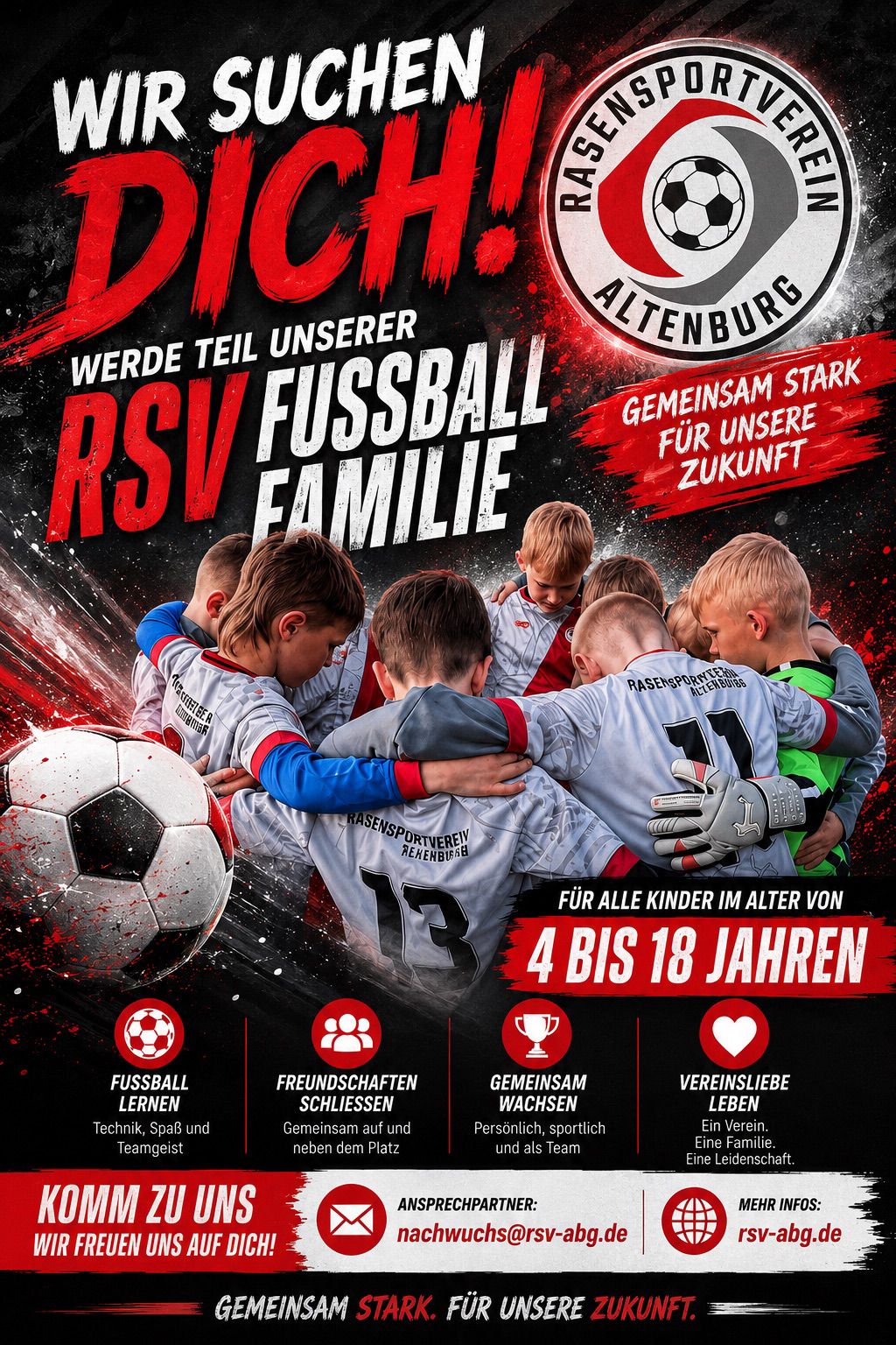 Wir suchen dich - Werde teil unserer RSV Fußballfamilie